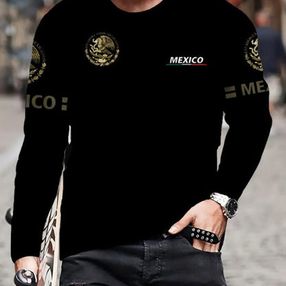 Maglia da uomo a maniche lunghe con girocollo