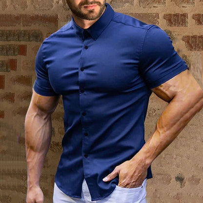📢📢Sconto del 50%! ⏰Camicia Uomo Senza Stiro in Cotone Premium - Vestibilità Classica